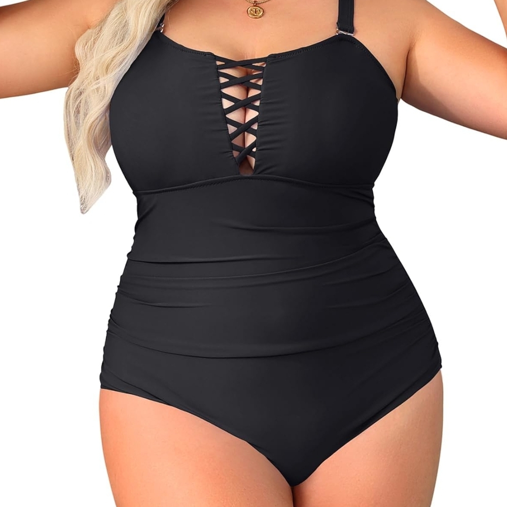 #62- Yonique Women Plus Size One Piece Swimsuits Tummy Control Bathing Suits